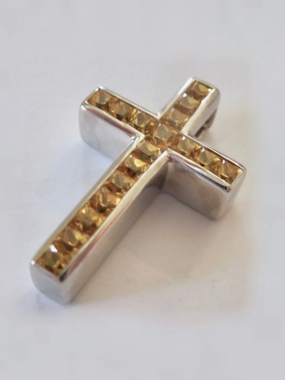 18K DIAMOND & SAPPHIRE 1.5ctw 3 CROSS INTERCHANGEABLE Pendant 18